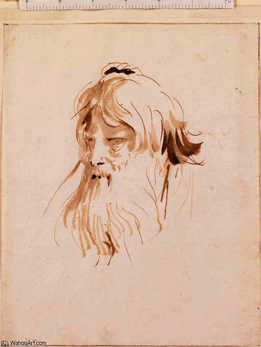 A Fantastic Head Of A Bearded Man — Giambattista Tiepolo