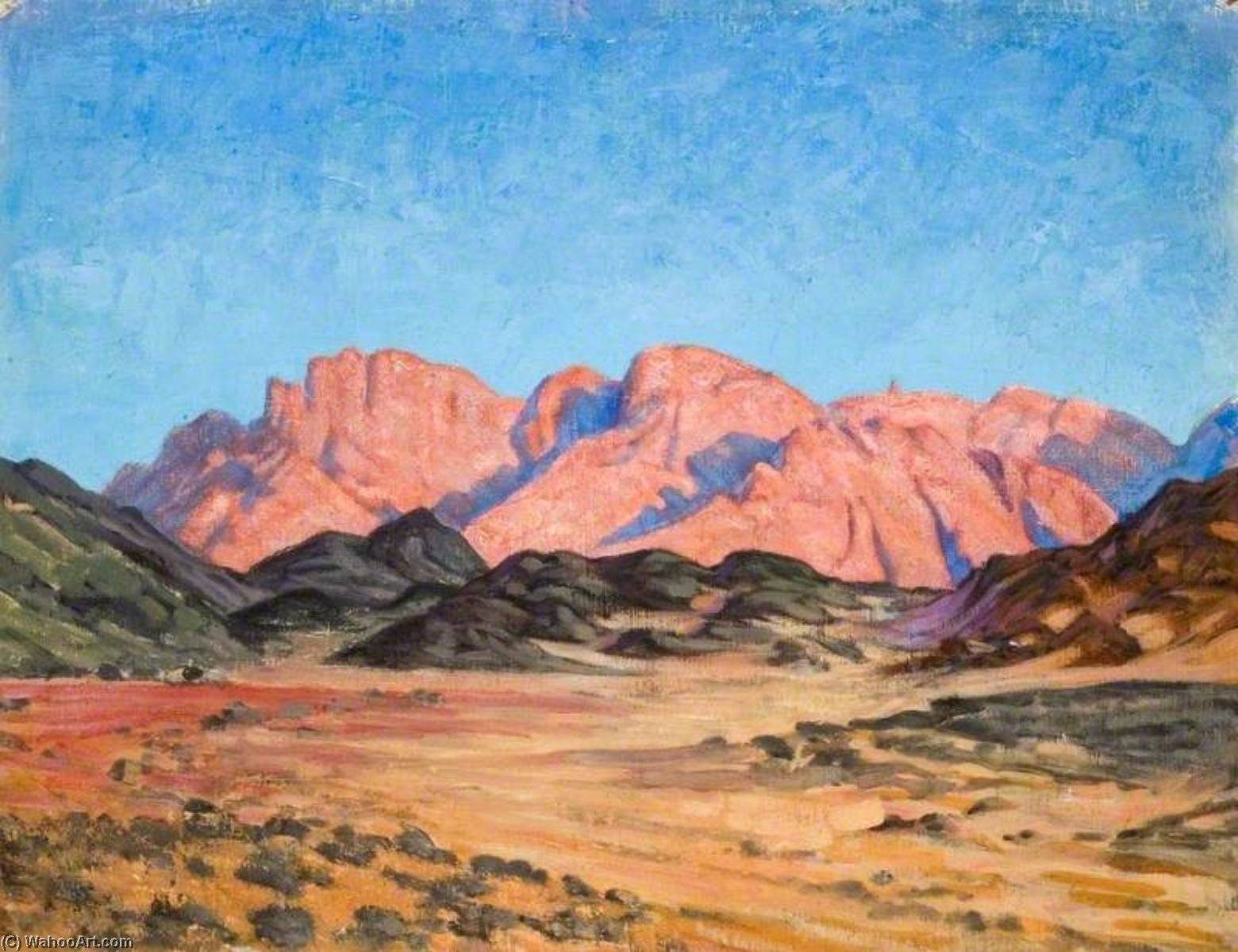 Mountains Rising Above Foothills Across A Wadi — Myrtle Broome