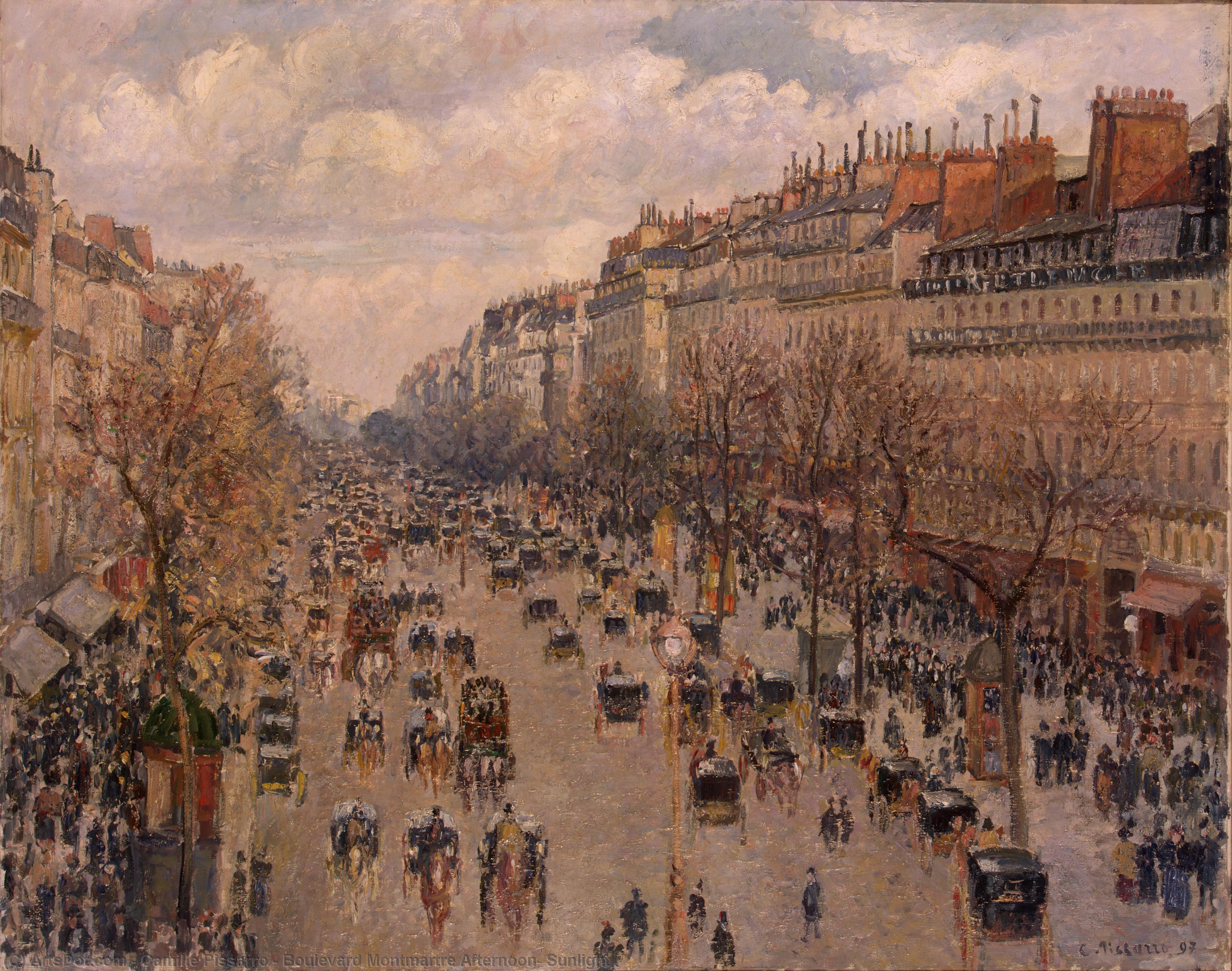 Boulevard Montmartre Afternoon, Sunlight — Camille Pissarro