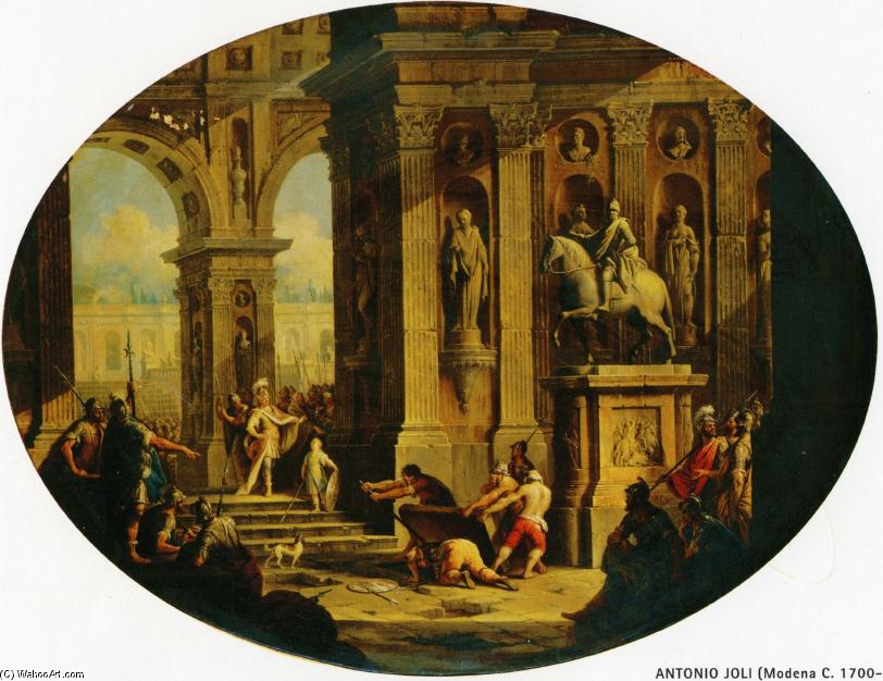 A Capriccio Of A Classical Palace With Alexander At The Tomb Of Achilles — Antonio Joli