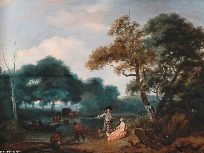 Wooded Landscape With Figures — Jacob Esselens