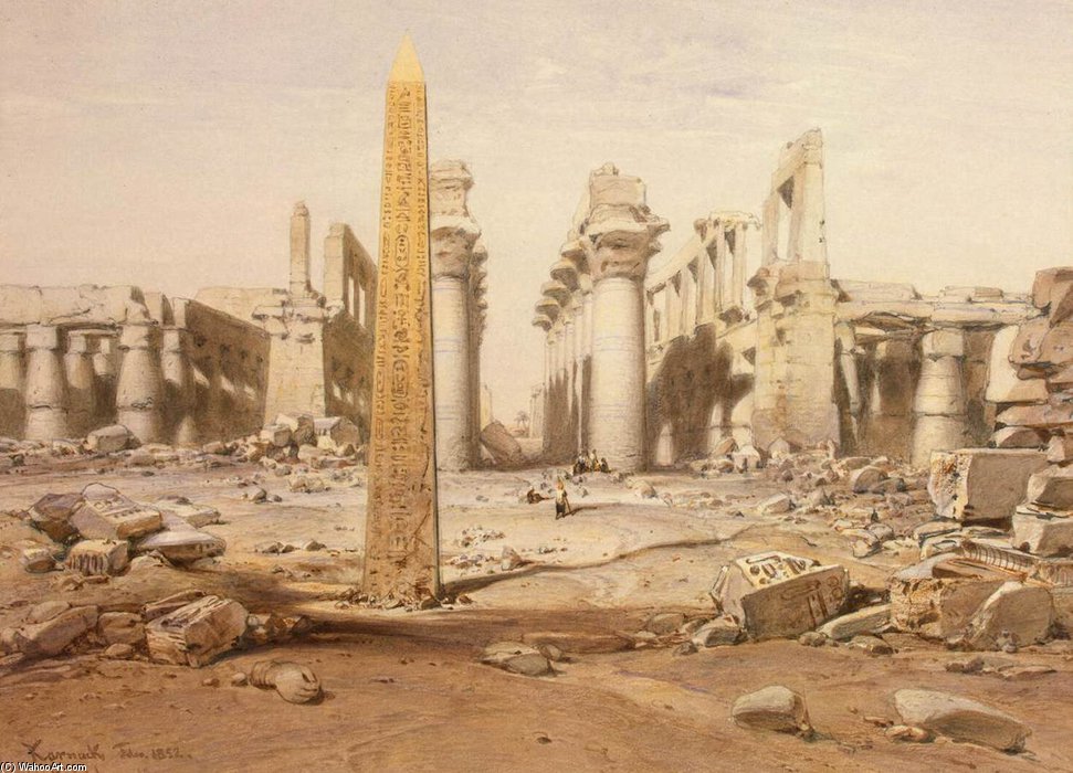 View Of The Ruins Of The Temple Of Karnak — Eduard Hildebrandt