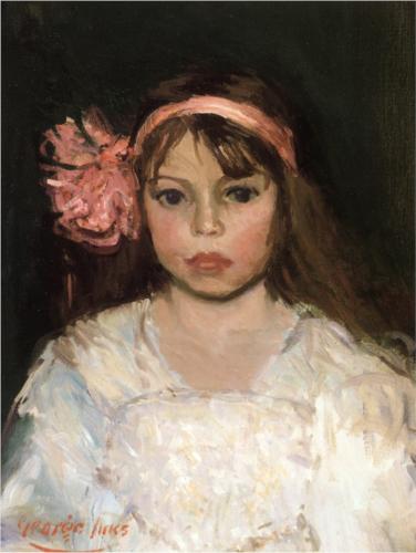 Girl With Pink Ribbon — George Benjamin Luks