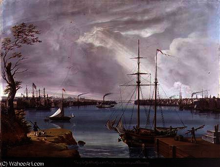 View Of New York, Brooklyn And The Navy Yard Taken From The Heights Near Willamsburg — Nicolino Calyo