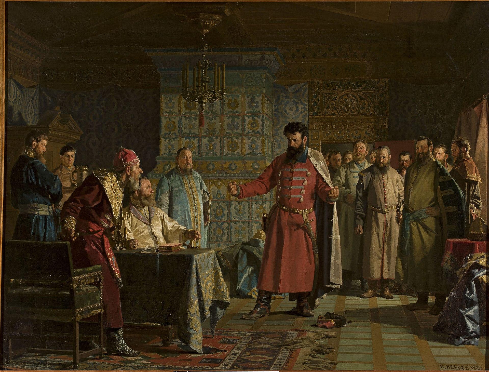 Zakhary Lyapunov's Quarrel With The Tsar Vasili Shuysky — Nikolai Vasilevich Nevrev