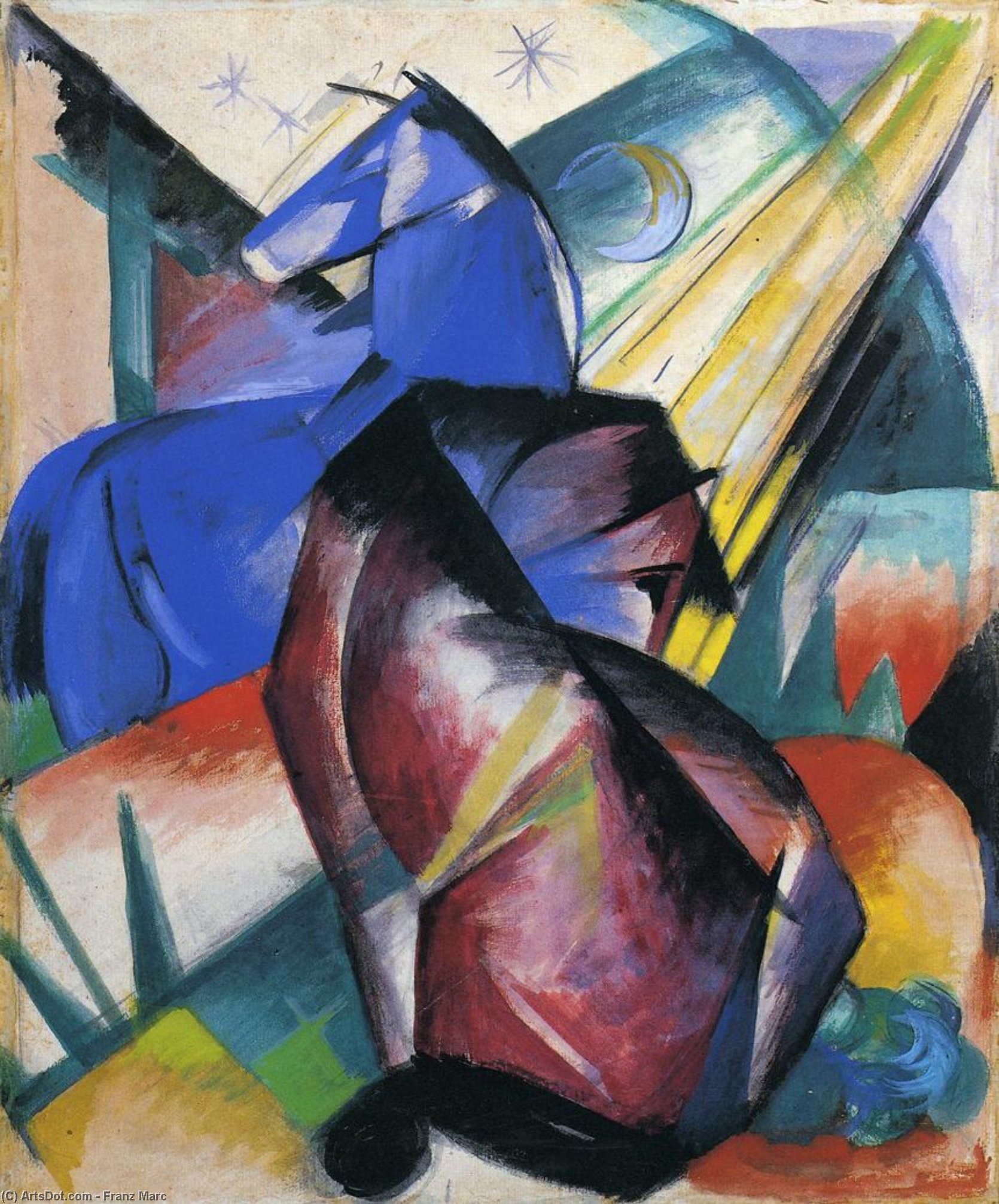 Two Horses, Red And Blue — Franz Marc