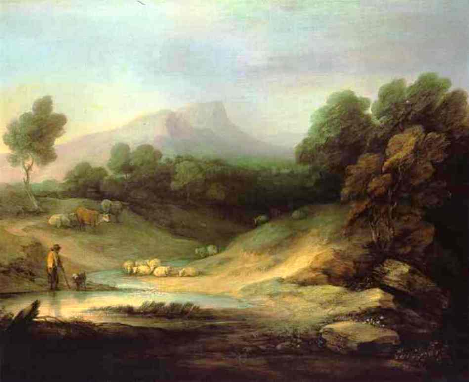 Mountain Landscape With Shepherd — トーマス・ゲインズバラ