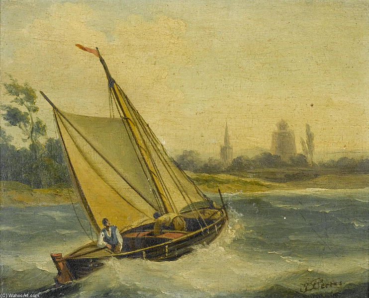 H.m.s. Thisbe Running Down The Channel Under Reduced Sail - — Džon Tomas Serz