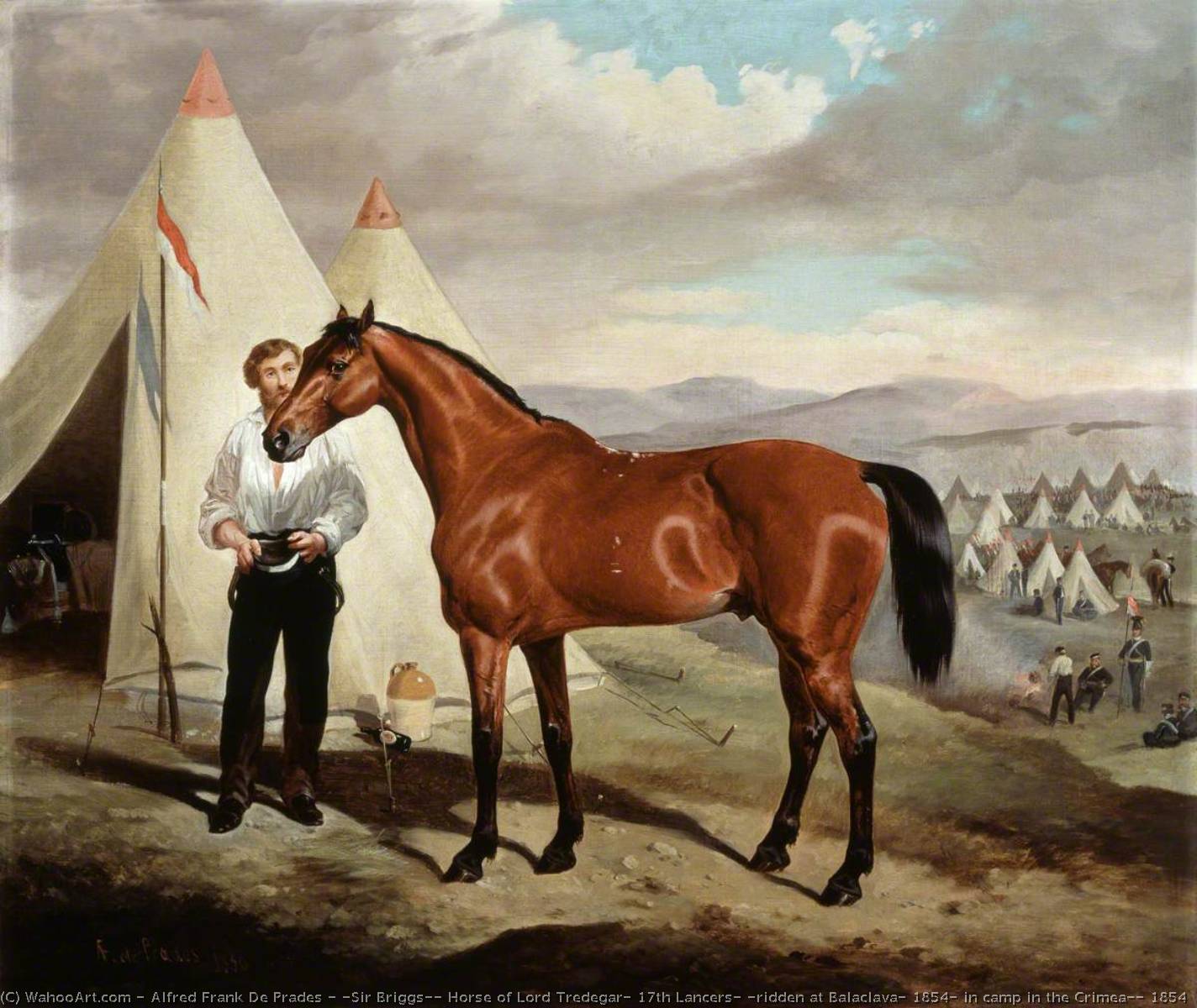 'sir Briggs', Horse Of Lord Tredegar, 17th Lancers, (ridden At Balaclava, 1854, In Camp In The Crimea), 1854 — Alfred Frank De Prades