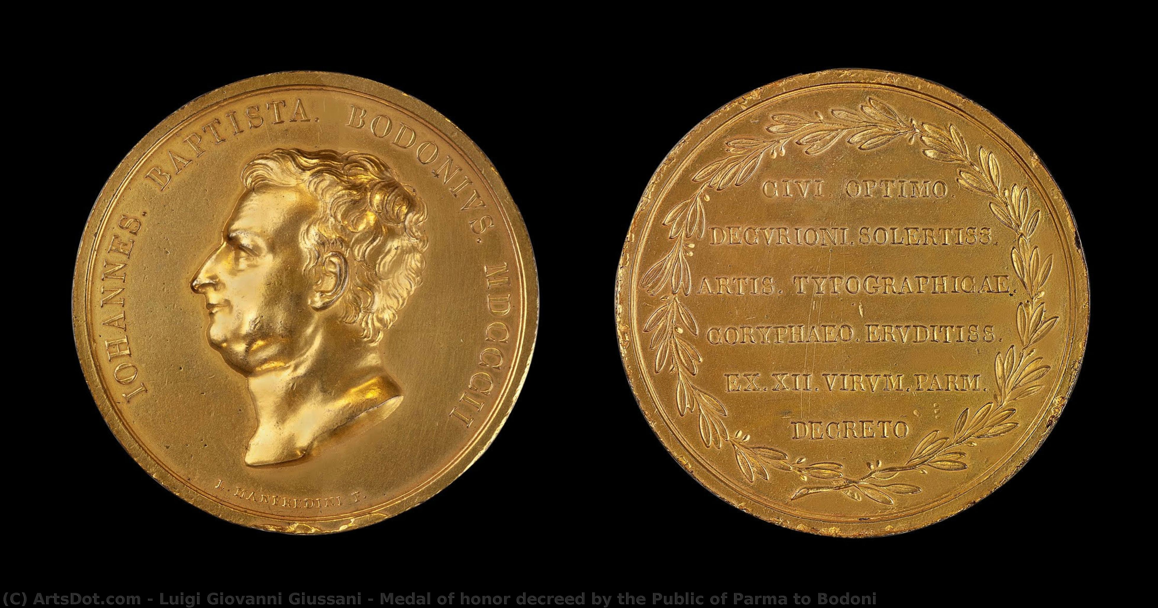Medal Of Honor Decreed By The Public Of Parma To Bodoni — Luigi Giovanni Giussani
