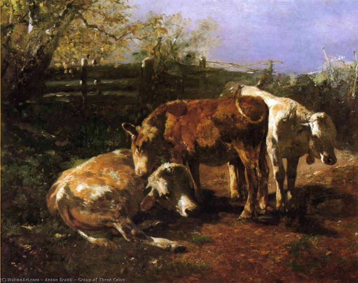 Group Of Three Cows — Anton Braith