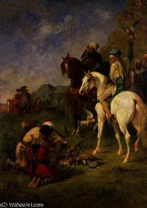 A Falcon Hunt In Algeria — Eugène Fromentin