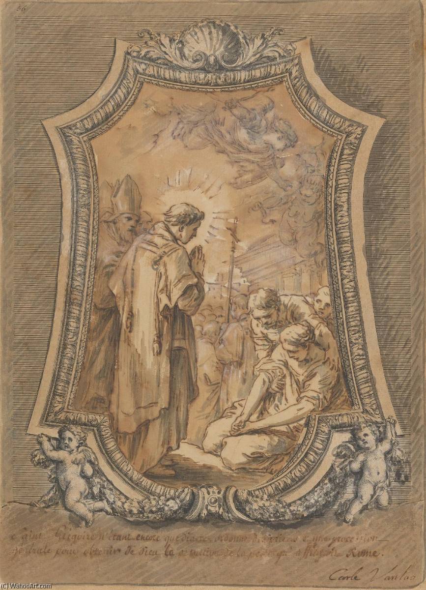 Life Of St Gregory Saint Gregory As Deacon Directing Prayers And Processions For The Cessation Of The Plague — Charles-andré Van Loo