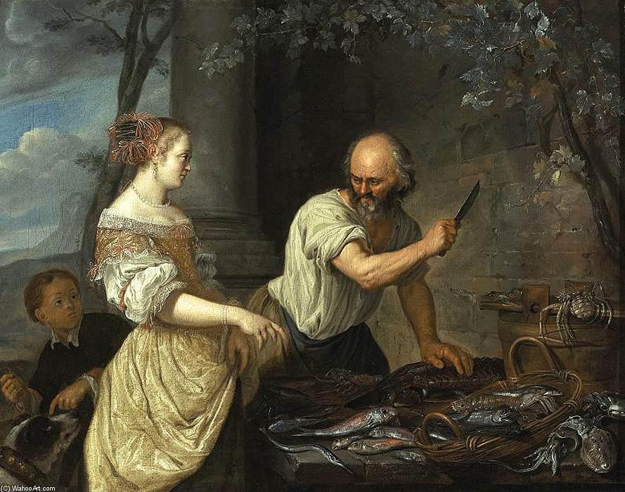 A Fish Seller — Jacob Toorenvliet