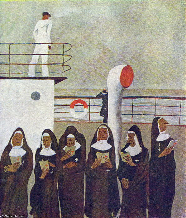 Six Nuns, Illustration To The Poem By Mayakovsky — Aleksandr Deyneka