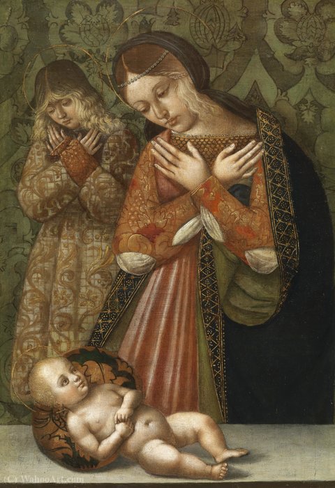 Mary And An Angel In Adoration Of The Child — Bernardino Di Bosio Zaganelli