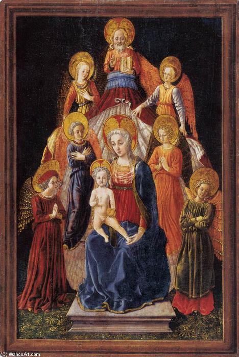 Madonna And Child With Six Angels — Master Of Pratovecchio