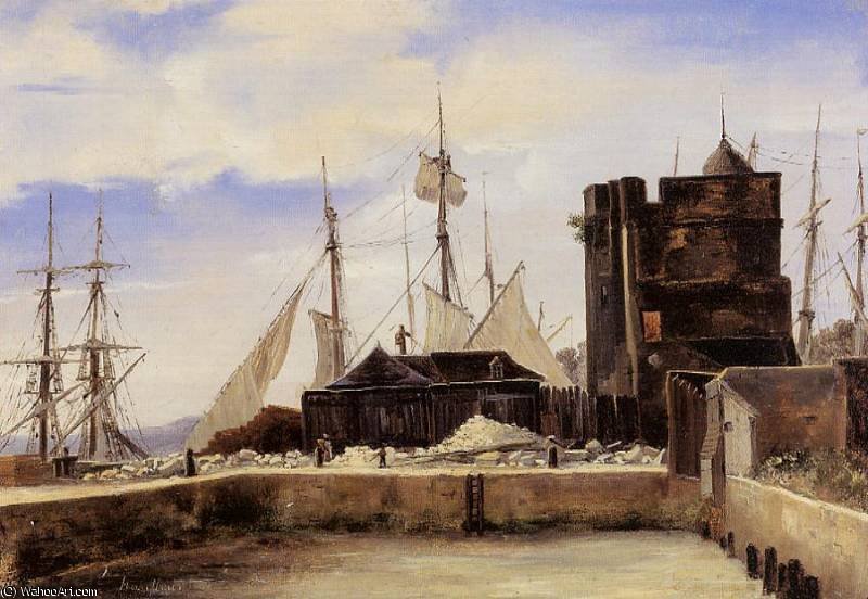 Honfleur The Old Wharf — Jean-baptiste-camille Corot