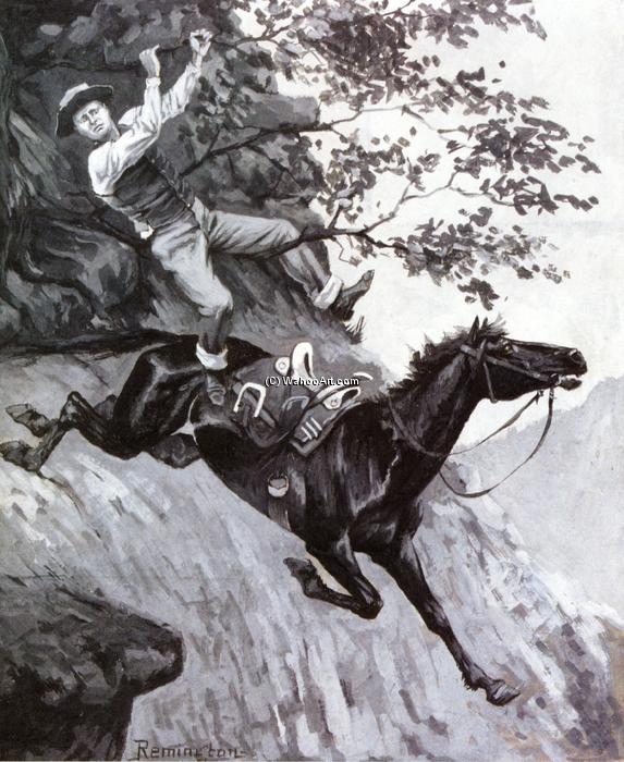 Tom Kicked Away The Stirrups And Grasped The Low Branch Of A Live Oak Tree — Frederic Remington