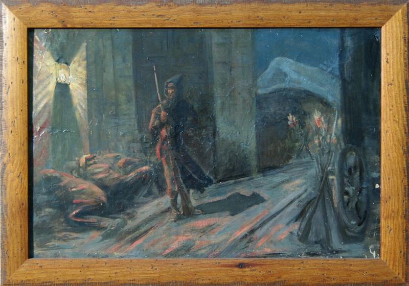 Scène De La Guerre De 1870 Dans Le Vieux Bourbon — Merlette Charles Claude