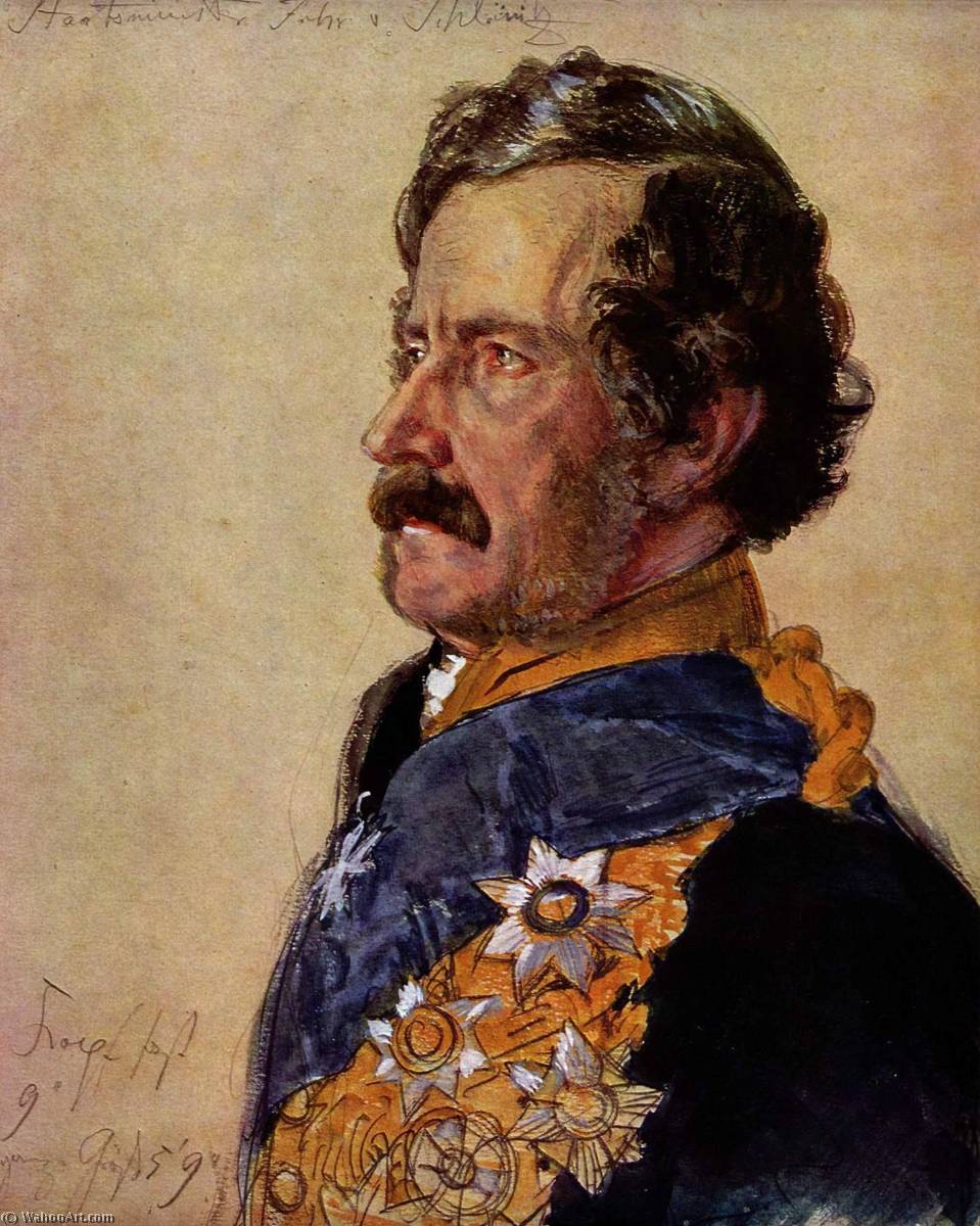 Deutsch Staatsminister Freiherr Von Schleinitz (porträtstudie Zum Krönungsbild) — Adolph Von Menzel