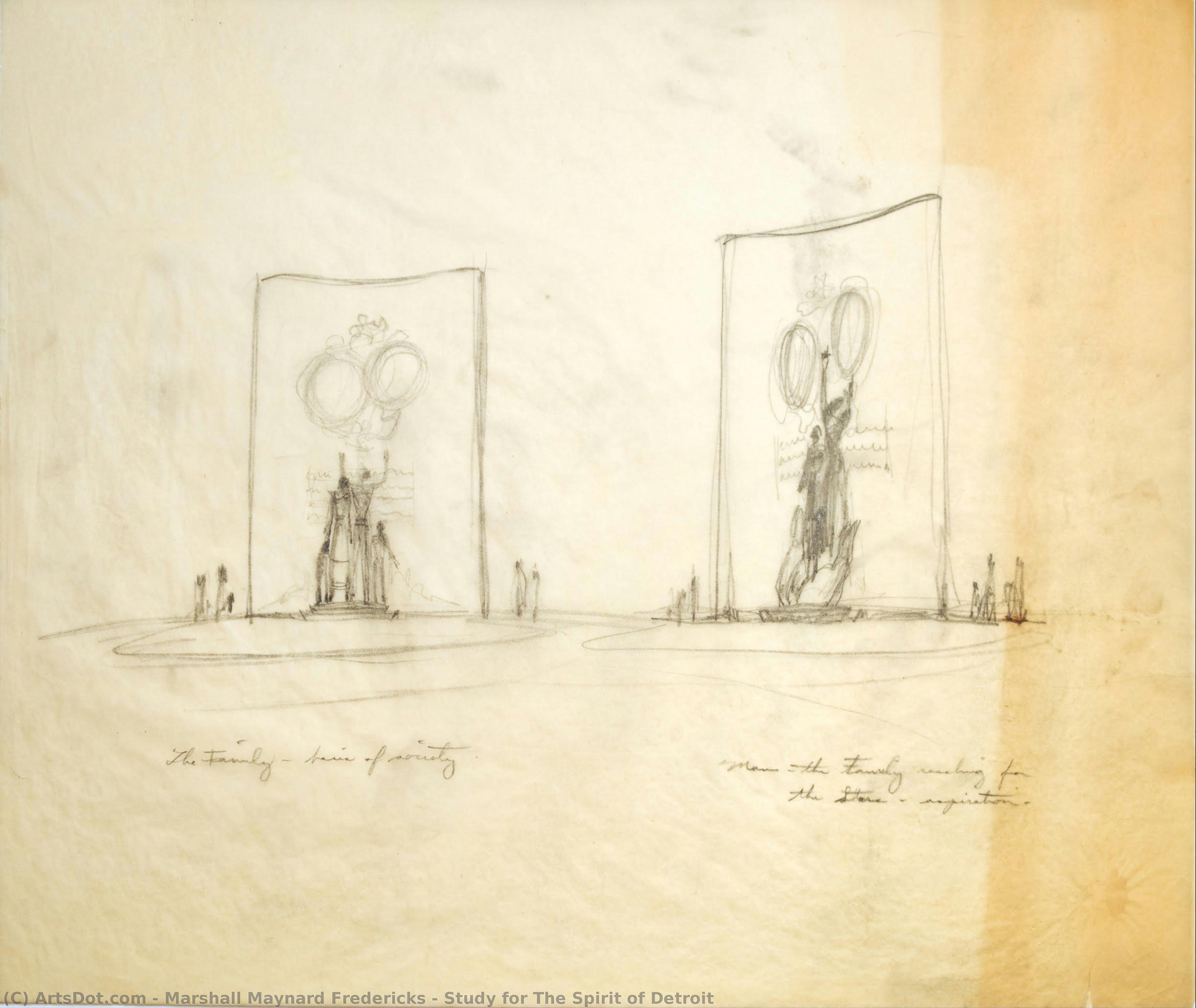 Study For The Spirit Of Detroit — Marshall Maynard Fredericks