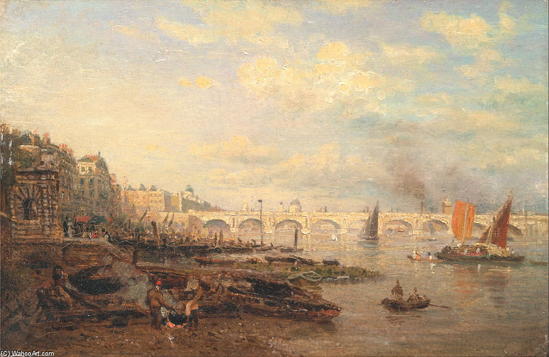 The Thames And Waterloo Bridge From Somerset House — Frederick Nash