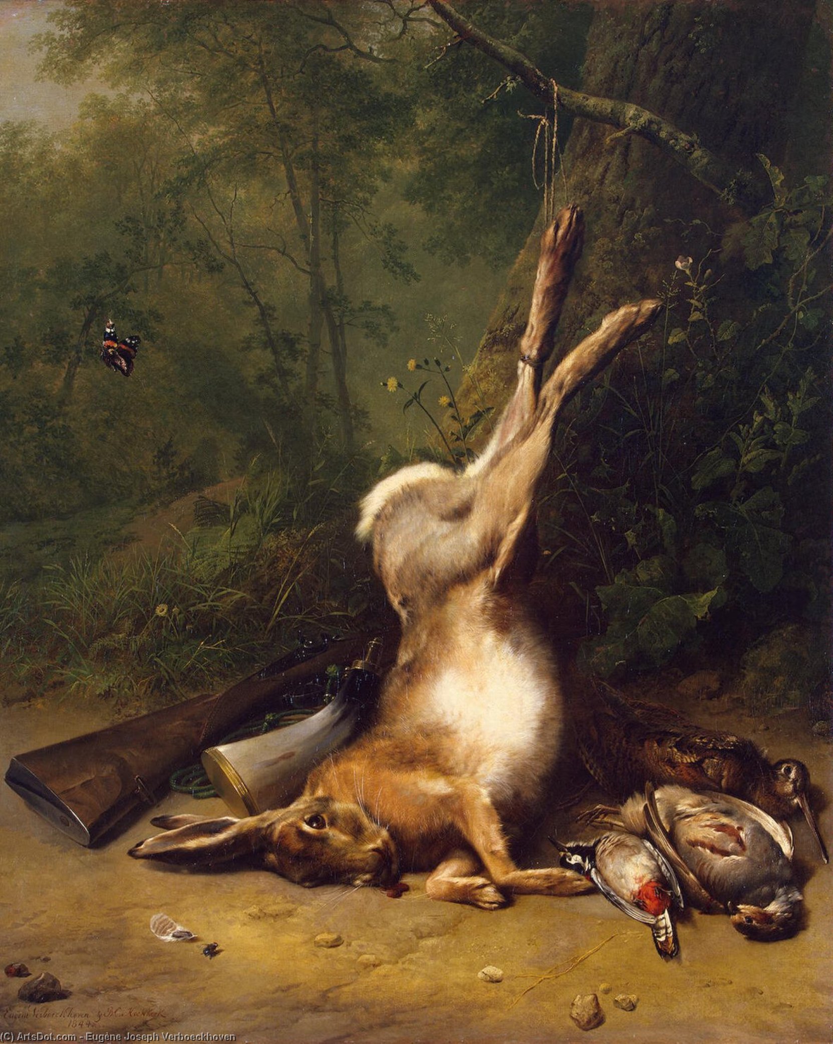 Still-life With A Hare — Eugène Joseph Verboeckhoven