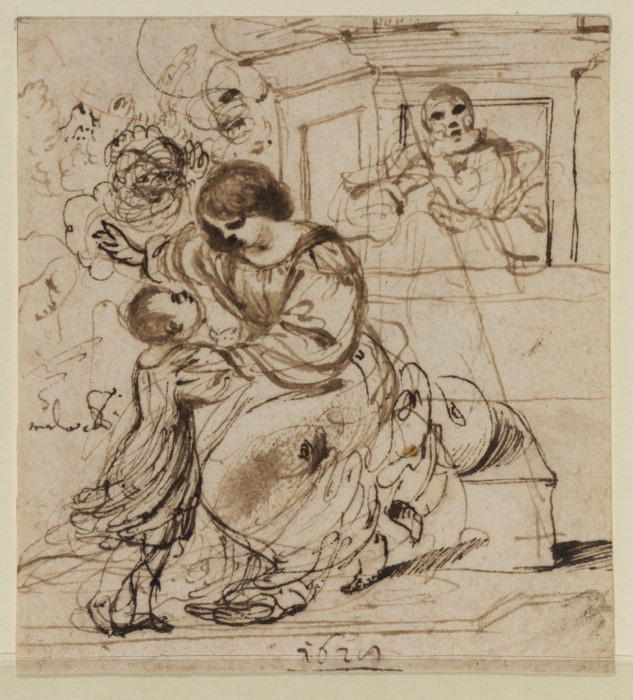 Holy Family In A Landscape — Guercino