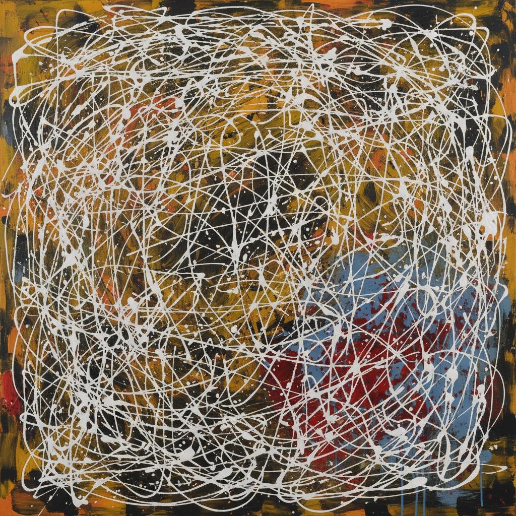 Ephemeral Threads Of Chaos Amidst A Primordial Web Of Ochre And Shadow — Laurent Lefèvre