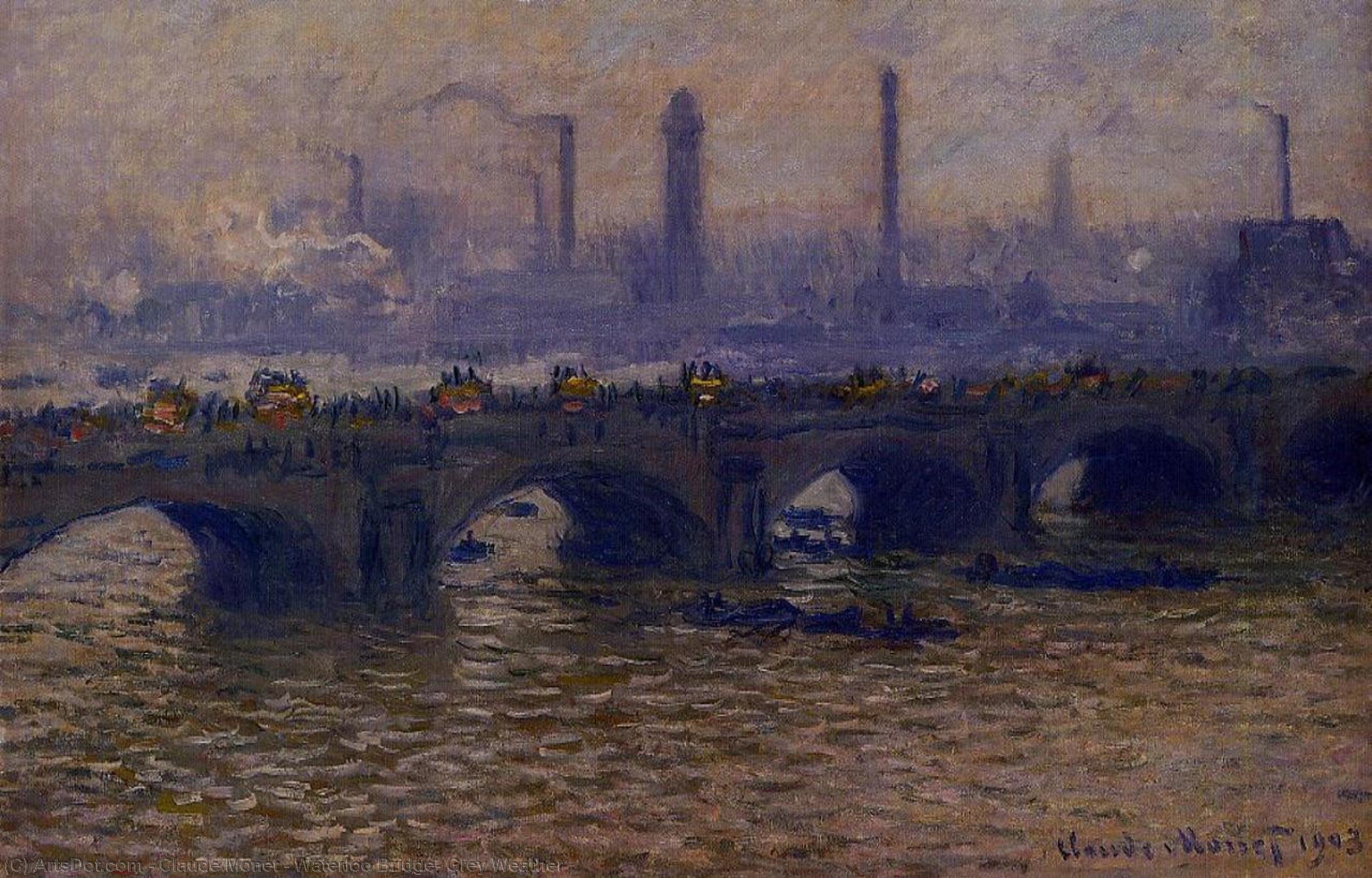 Waterloo Bridge, Grey Weather — Клод Моне