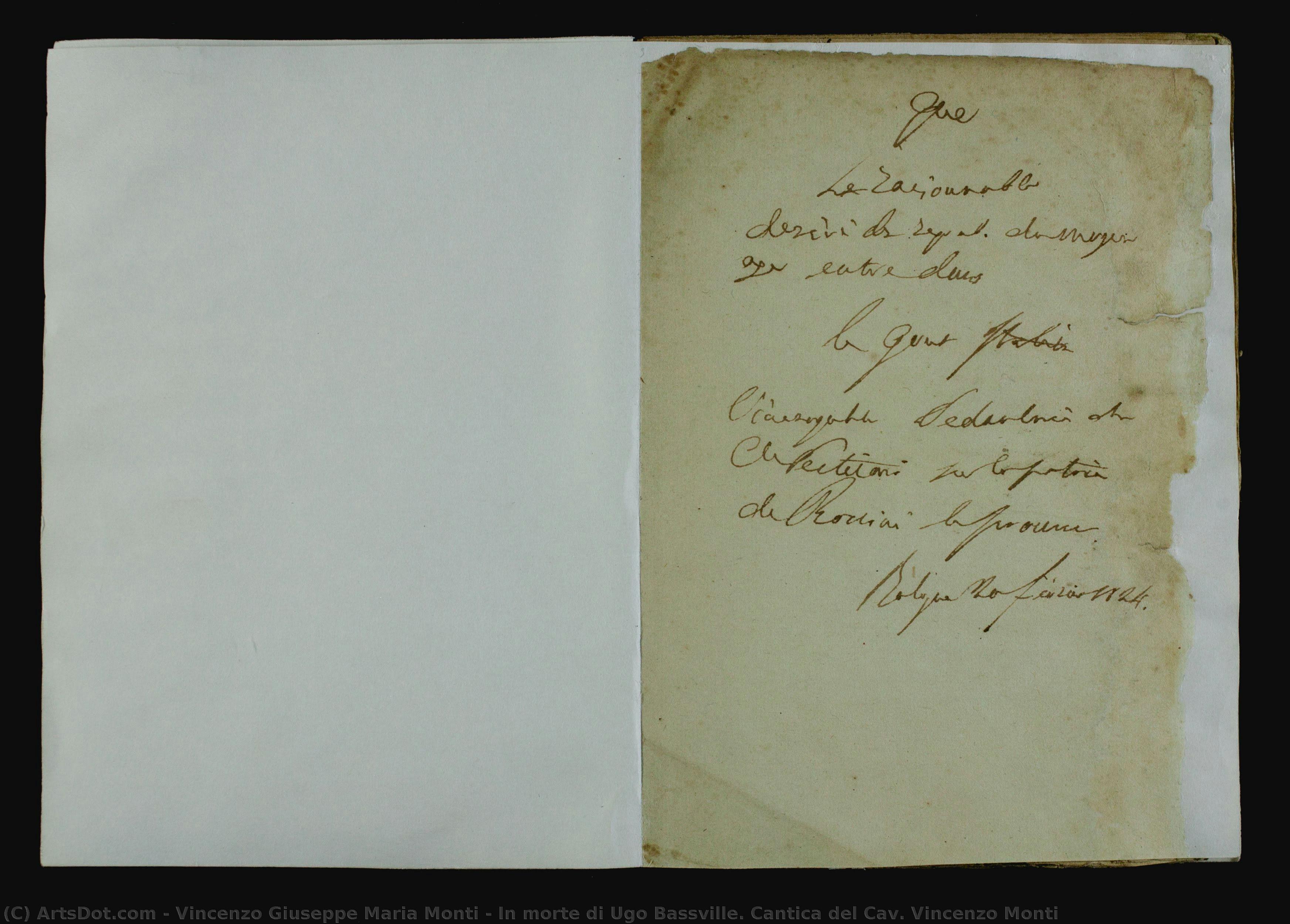In Morte Di Ugo Bassville. Cantica Del Cav. Vincenzo Monti — Vincenzo Giuseppe Maria Monti