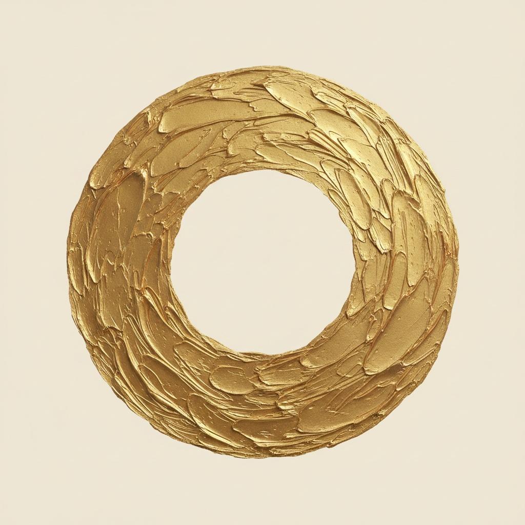 Golden Orbit: A Monumental Study In Sculptural Impasto And Meditative Radiance — Laurent Vionnet