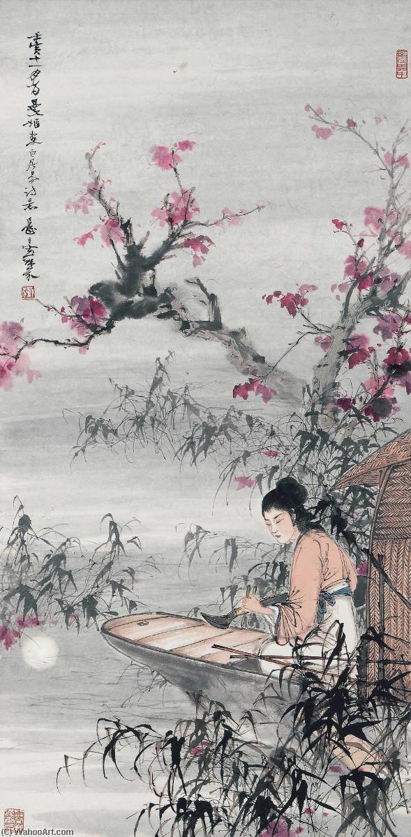 Playing Pipa In The Moonlight — Deng Fen