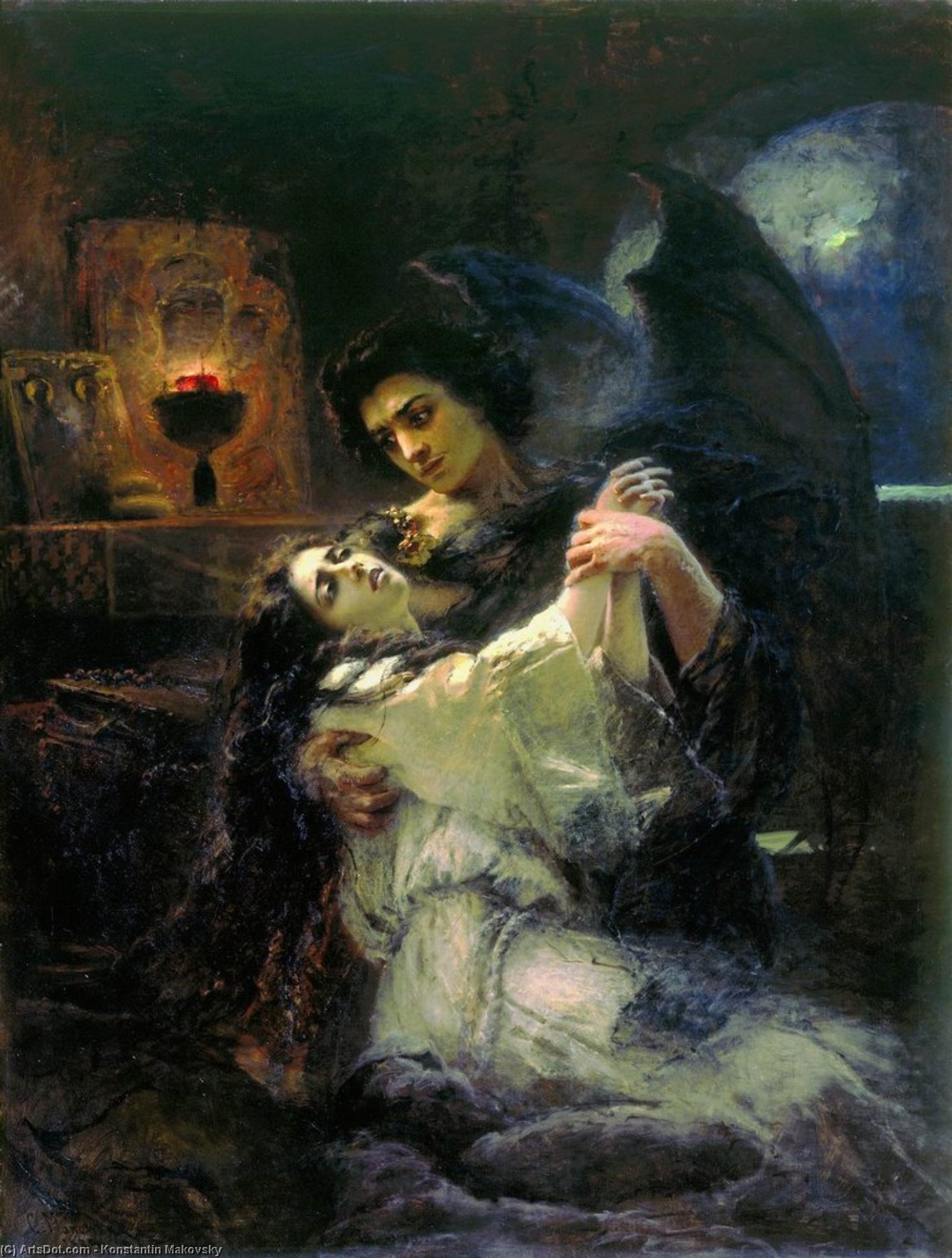 Tamara And Demon — Konstantin Yegorovich Makovsky