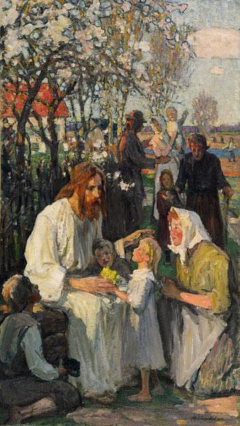 „laidiet Tos Bērniņus Pie Manis”, Mets Jaunās Sv. Ģertūdes Baznīcas Altārgleznai — Janis Rozentāls