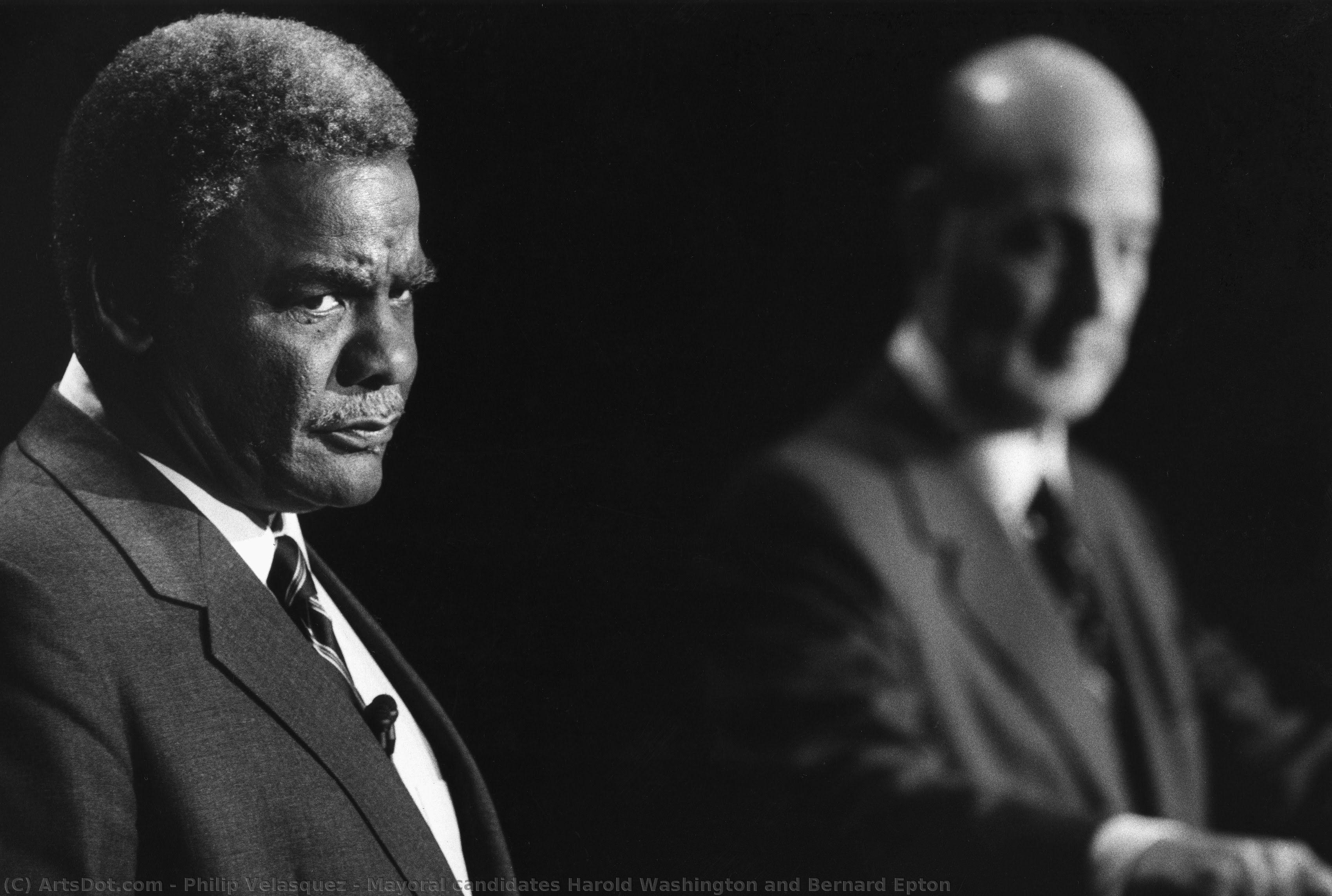 Mayoral Candidates Harold Washington And Bernard Epton — Philip Velasquez