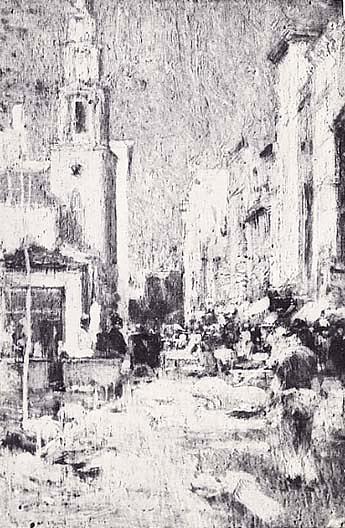 Street Scene, (painting) — Edward Mitchell Bannister