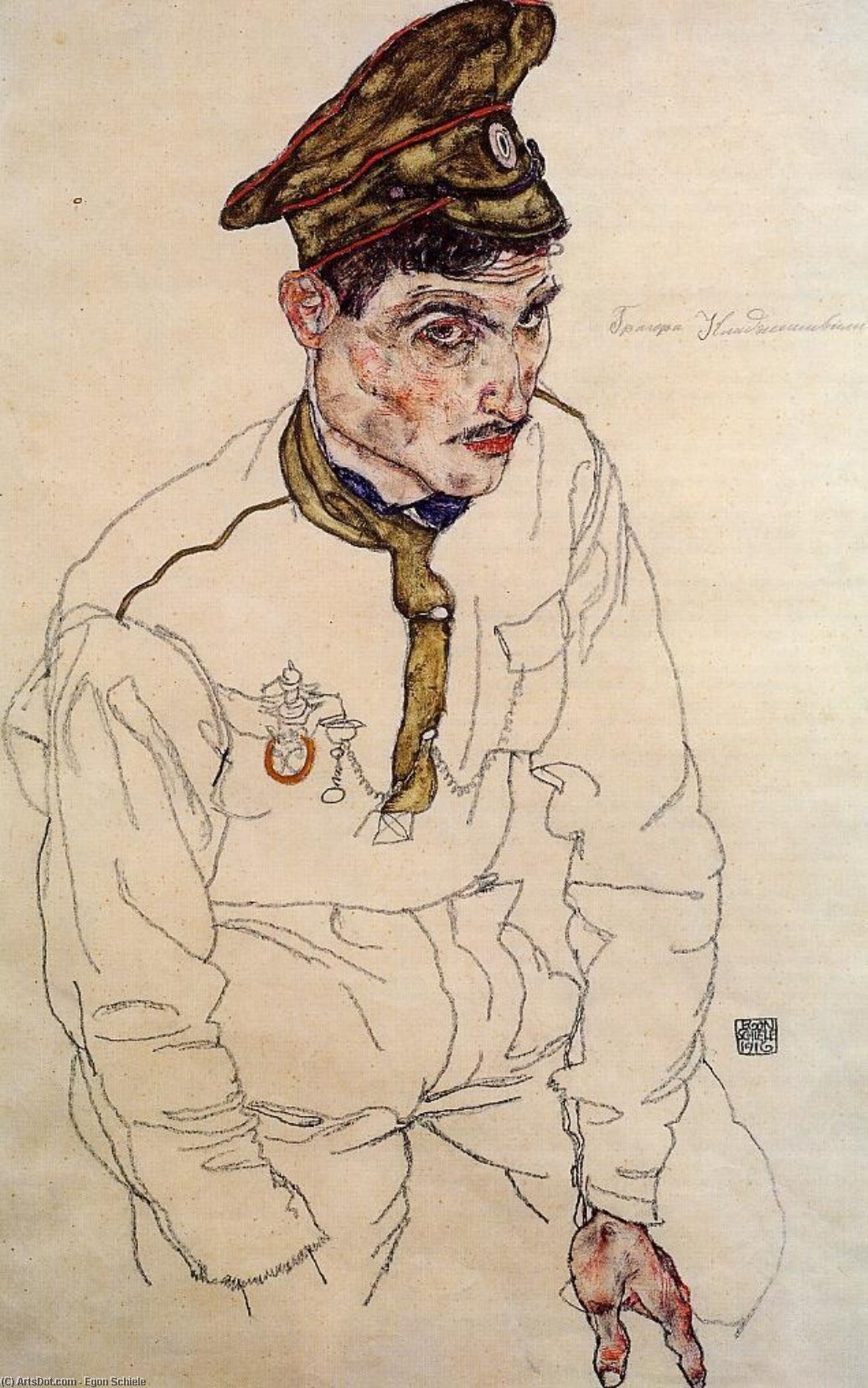 Russischer Kriegsgefangener (grigori Kladjishuli) — Egon Schiele