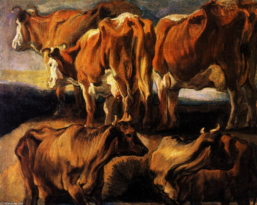 Five Studies Of Cows — Якоб Йордаенс