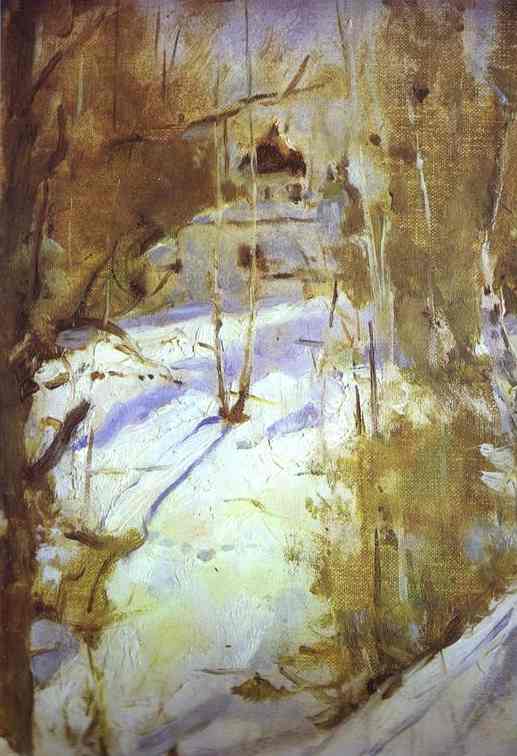 Winter In Abramtsevo. The Church. Study — Valentin Alexandrovich Serov