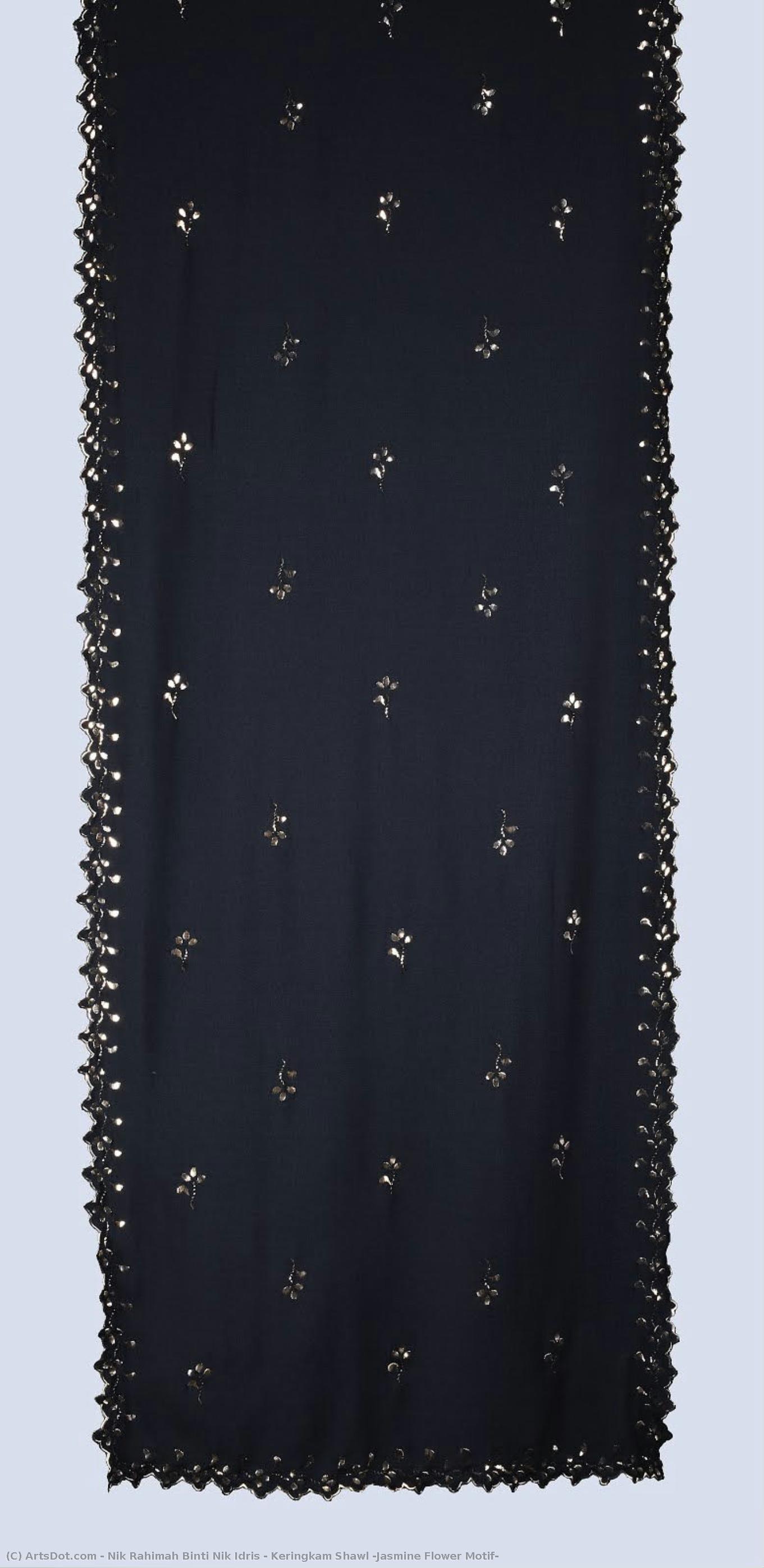 Keringkam Shawl (jasmine Flower Motif) — Nik Rahimah Binti Nik Idris