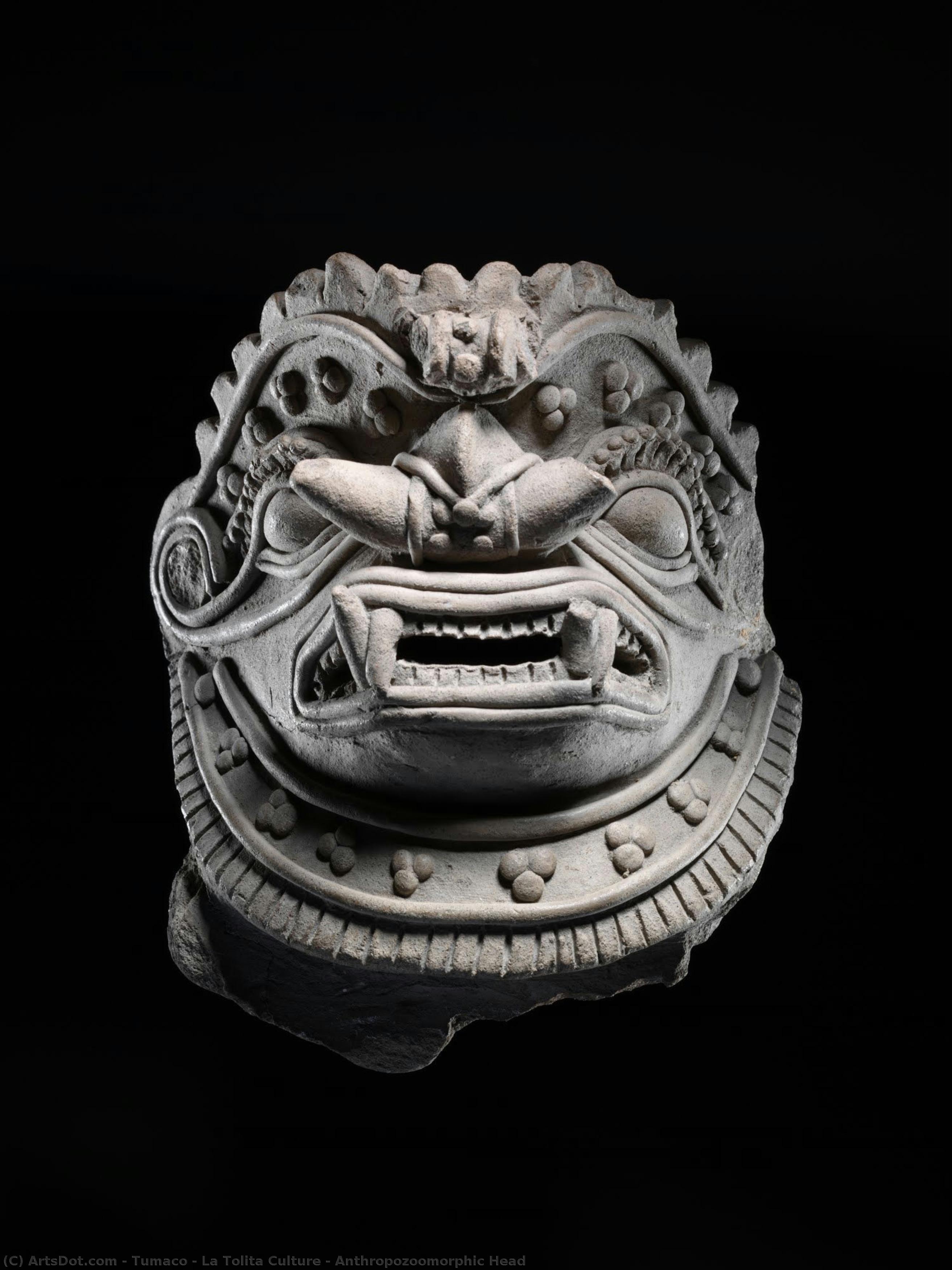 Anthropozoomorphic Head — Tumaco - La Tolita Culture