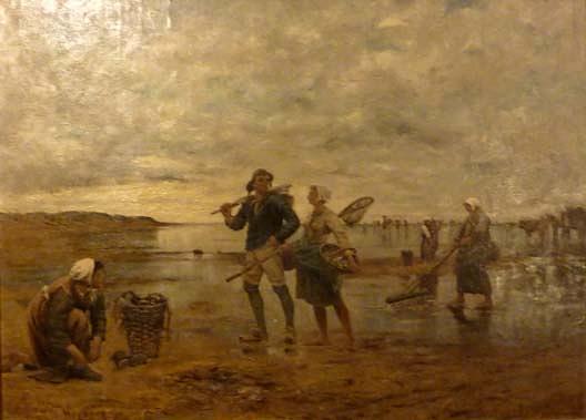 Fishermen And Clam Diggers On The Beach In Brittany (painting) — Isabel Vaill Waldo