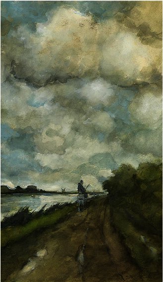 A Horseman On A Towpath Near Noorden — Jan Weissenbruch