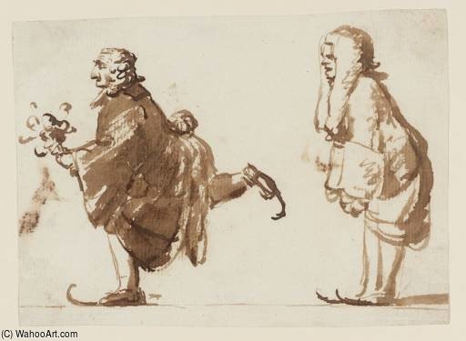 Two Courtiers In Wigs And Gowns, On Skates — Sir Nathaniel Dance Holland