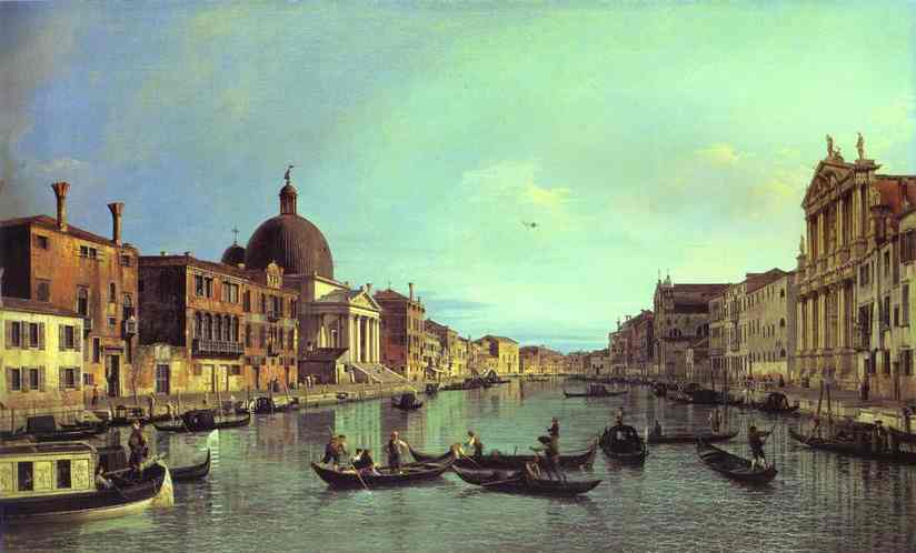 Grand Canal - Looking South-west From The Chiesa Degli Scalzi To The Fondamenta Della Croce, With Sa — Canaletto