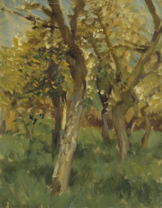 Study Of Blossoming Trees In An Orchard, — Sir George Clausen