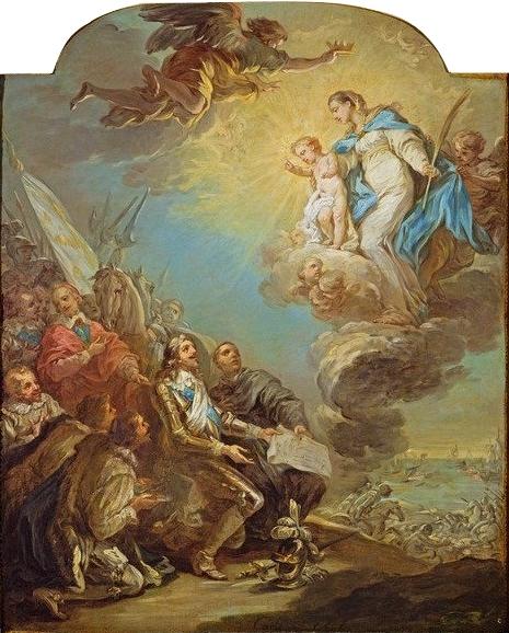 Louis Xiii Dedicating The Church Of Notre Dame Des Victoires To The Virgin In 1629 (study) — Шарл Андре Ван Ло