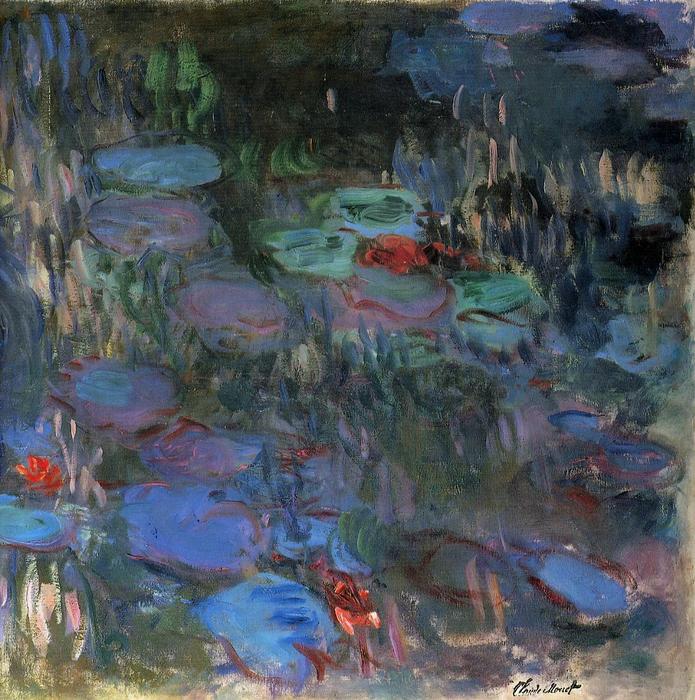 Water-lilies, Reflections Of Weeping Willows (right Half) — Claude Monet